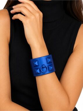 Hermès Collier de Chien Sunset Blue Aluminum Cuff Bracelet T2